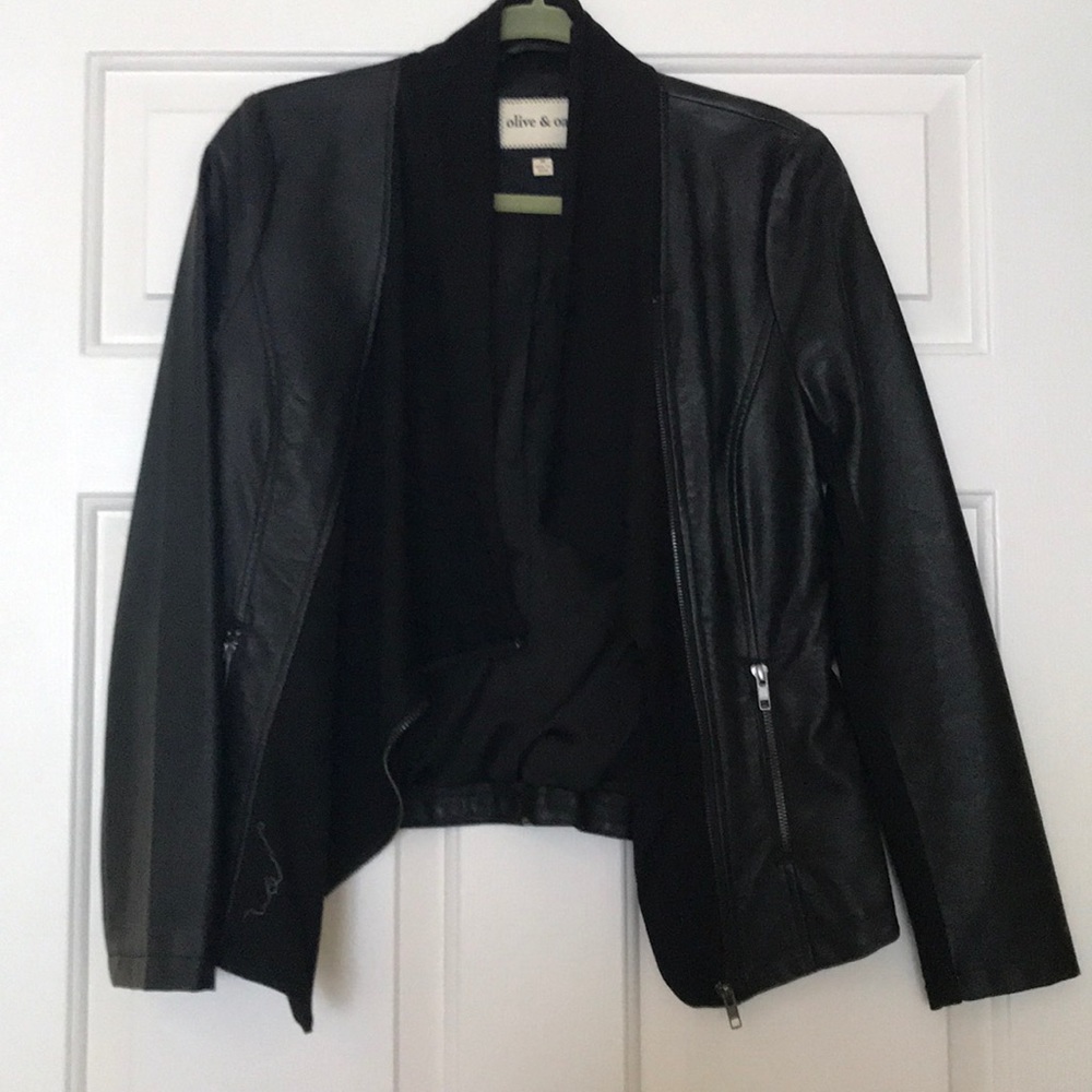 Black leather jacket/blazer